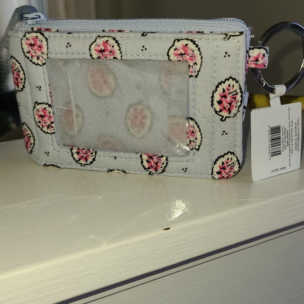 NWT Vera Bradley Light Blue and Pink Quilted Key And Card Holder - Picture 2 of 12